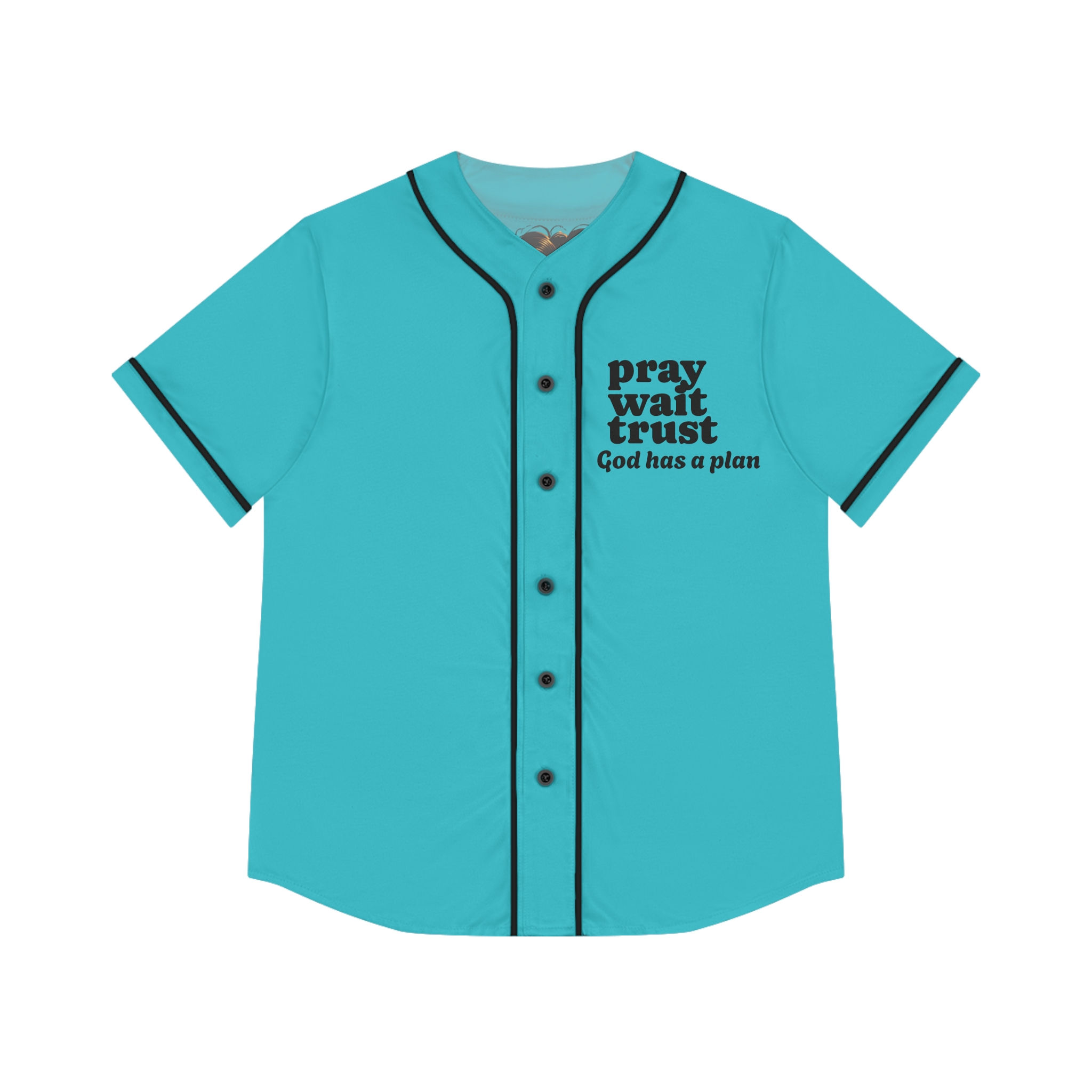 Baseball Jersey — Pray Wait Trust "God Has a Plan" Spiritual Graphic