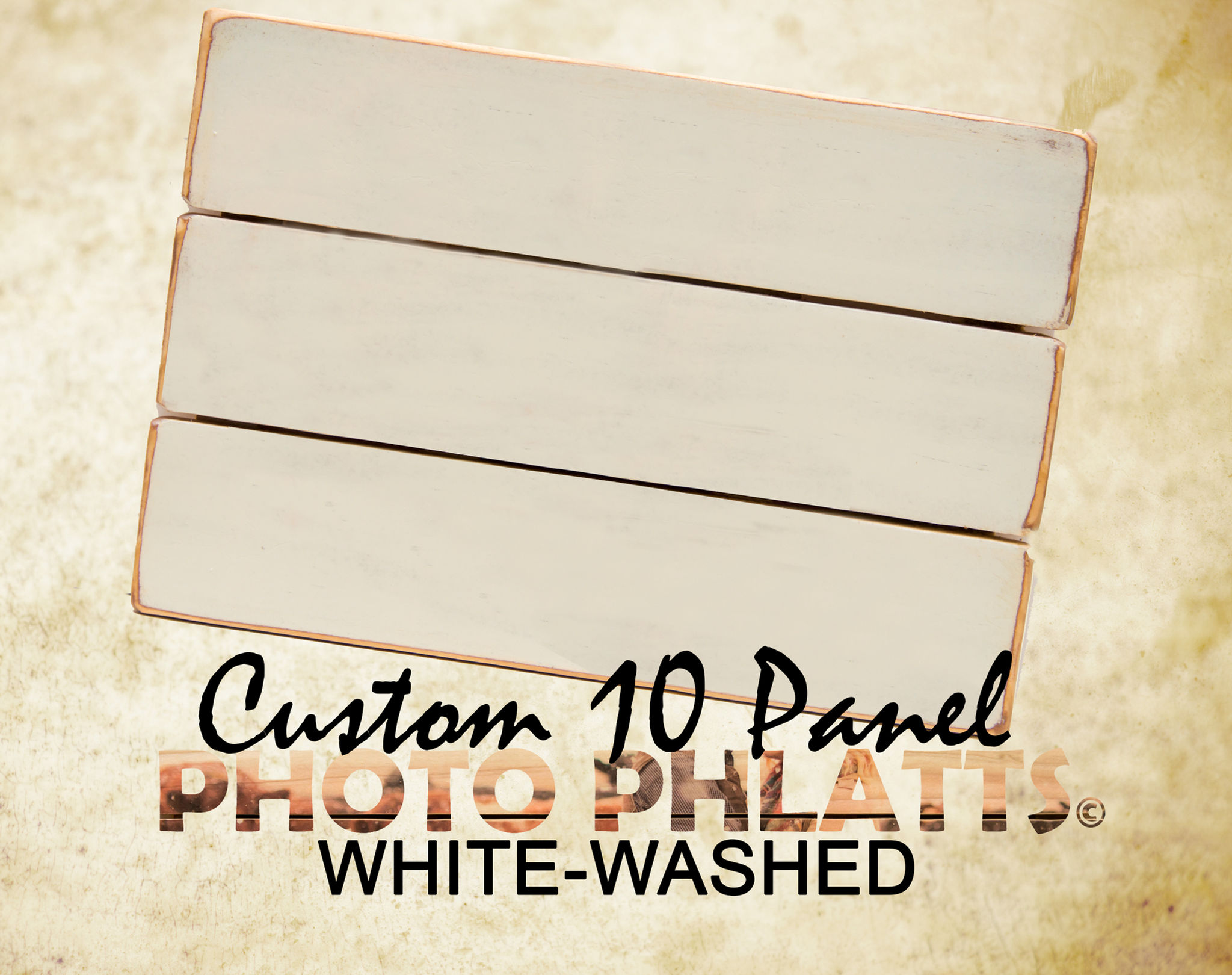 Order a 10 Panel Photo Phlatt, Your Photo Transferred on to a 10 Panel White Washed Wood Photo Phlatt, Wooden Pallet