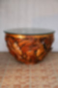 Miniature : Table basse en assemblage de teck Ø50 cm