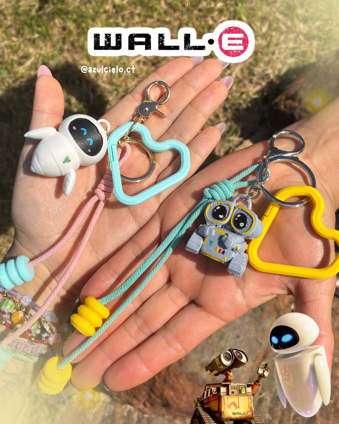 Llaveros Wall E y Eva 💛🩵✨