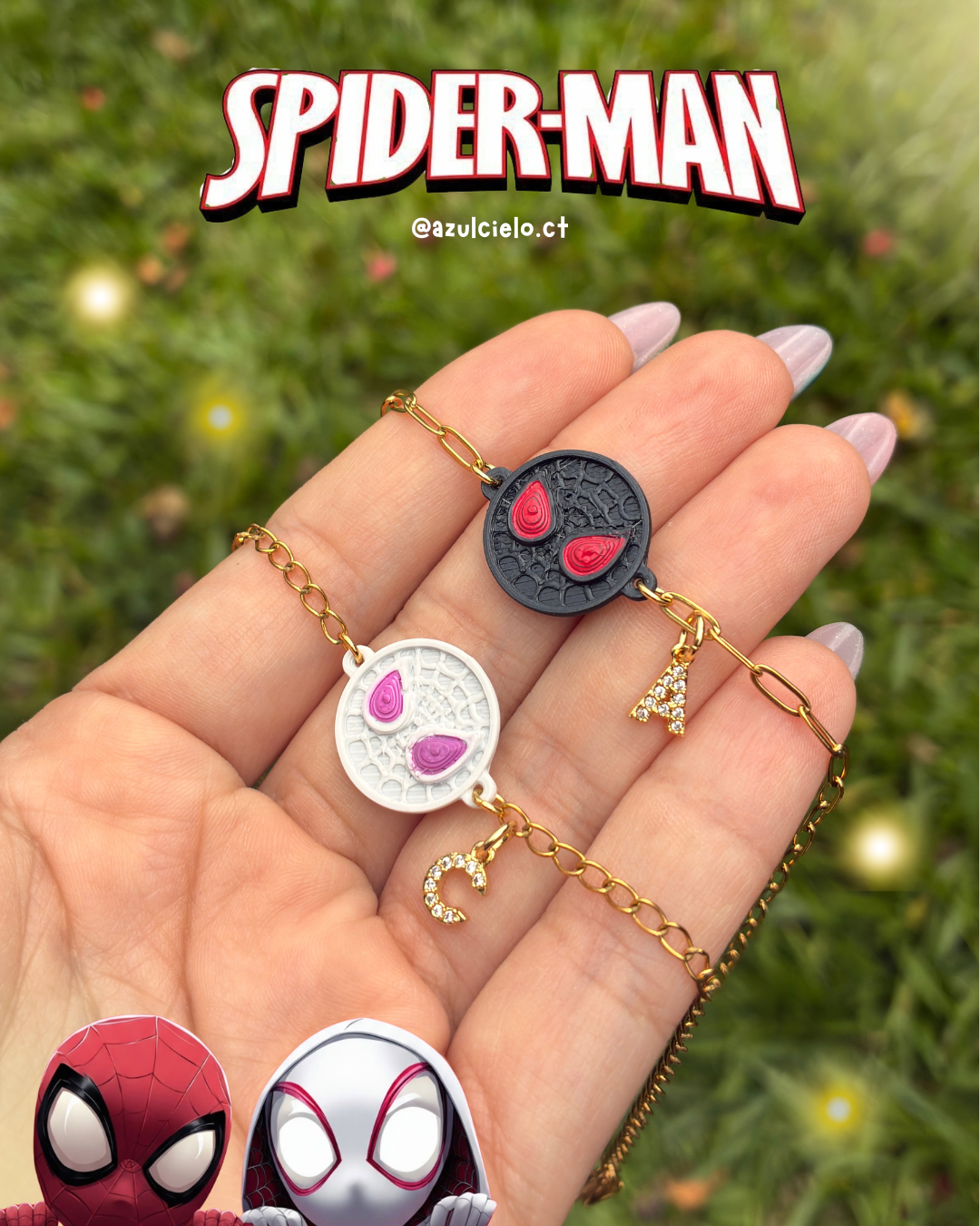 Manillas Iniciales Spiderman ❤️💖✨