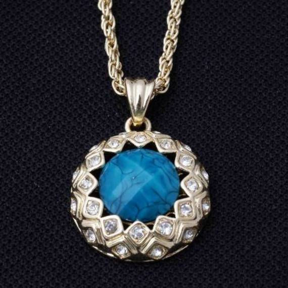 תמונה ממוזערת: שרשרת ותליון גולדפילד בשיבוץ קריסטלים