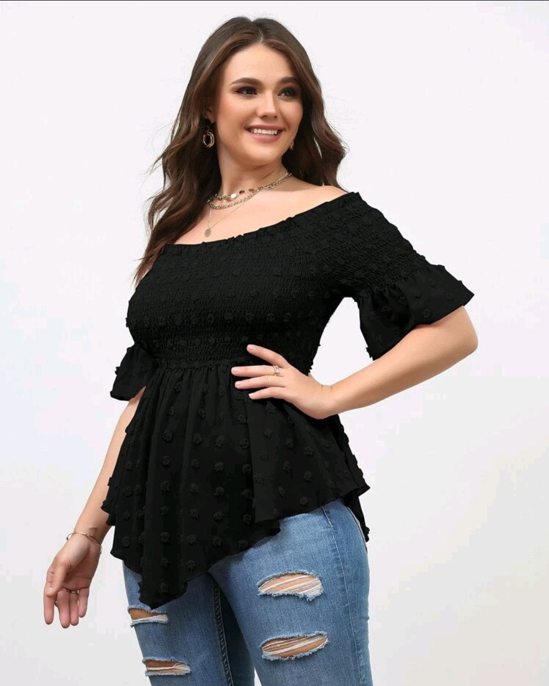 חולצת טוניקה שחורה מידה 40