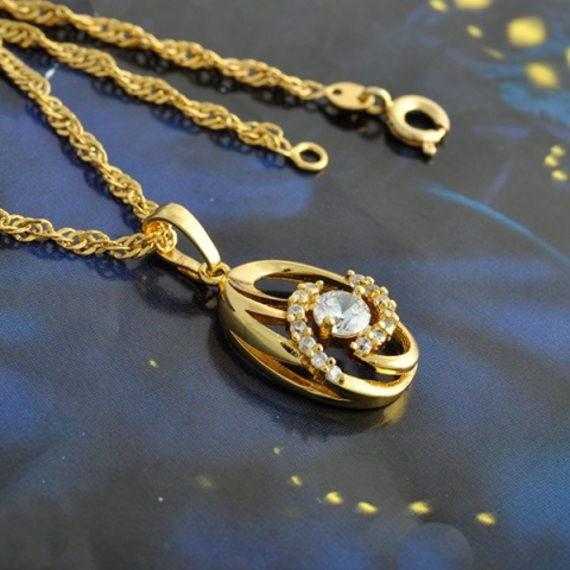 תמונה ממוזערת: שרשרת ותליון גולדפילד 9 קראט בשיבוץ זירקונים