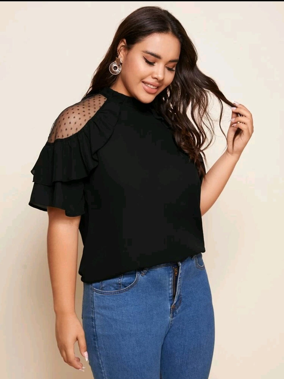 תמונה ממוזערת: חולצת טוניקה שחורה סקסית - מידה 44-42