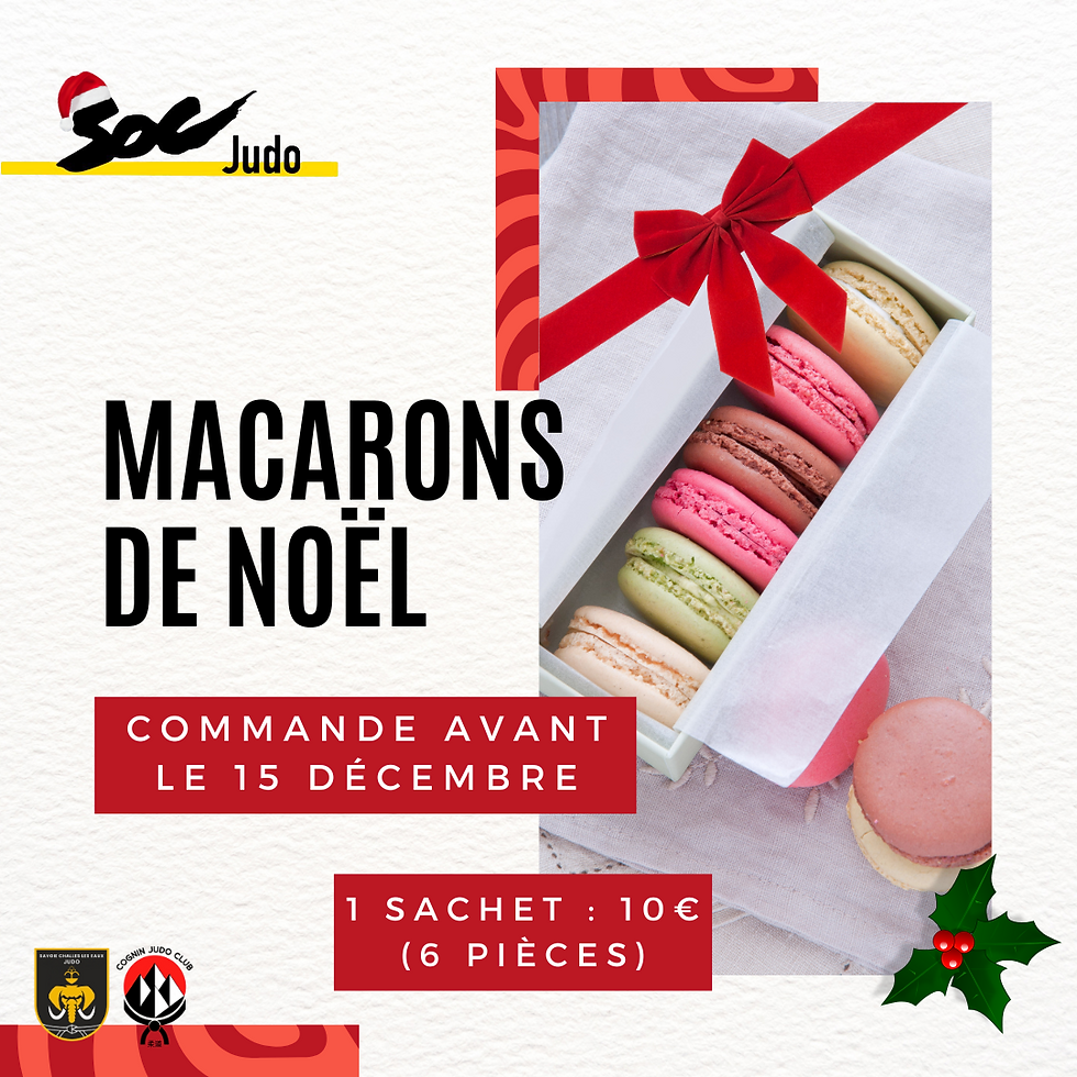 Vente de macarons de Noël jusqu'au 15/12