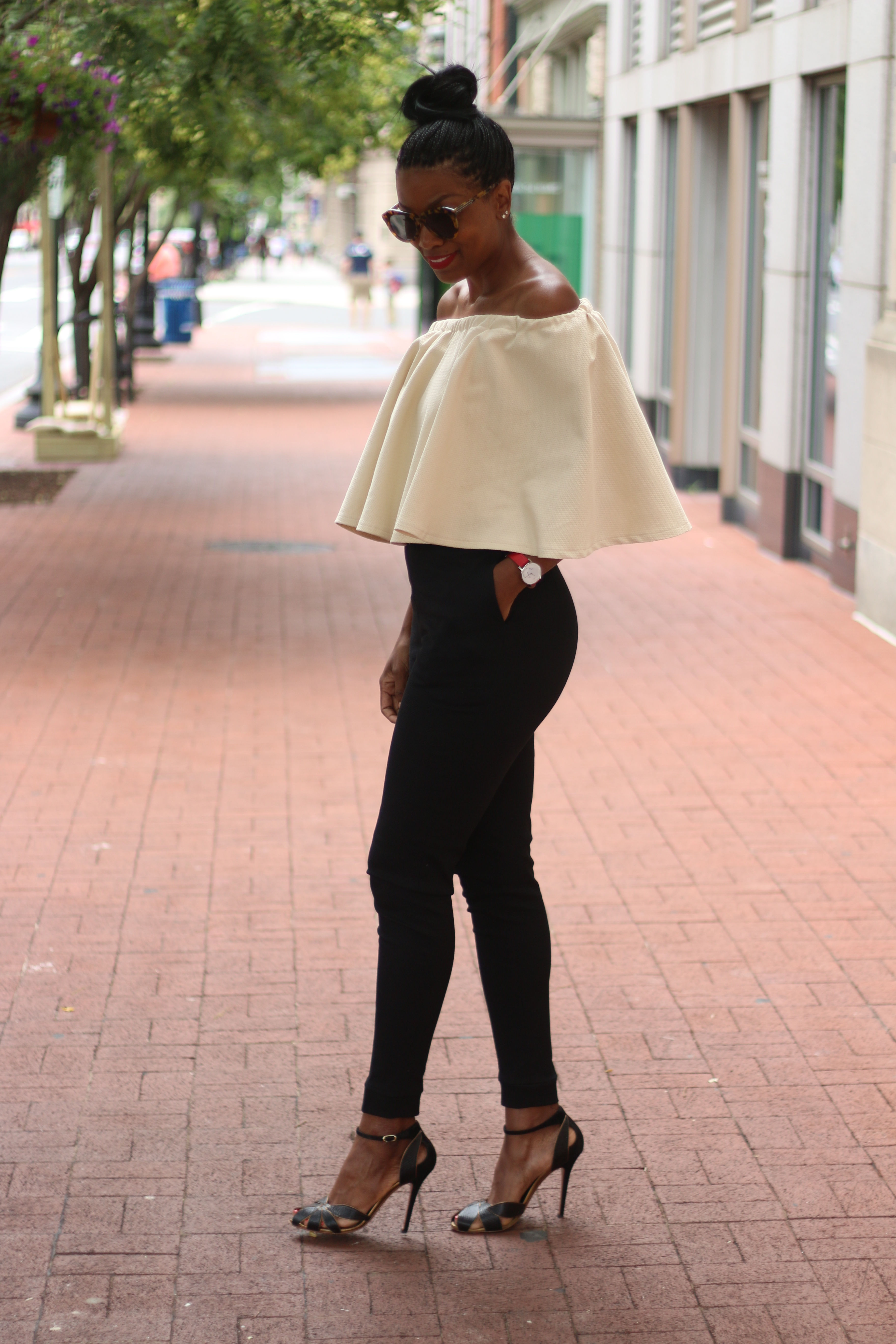 Off the shoulder circle top