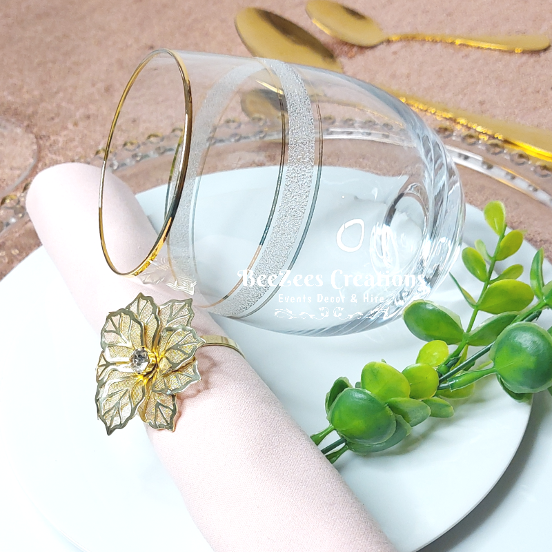 Thumbnail: Gold- Crystal Rimmed Glassware