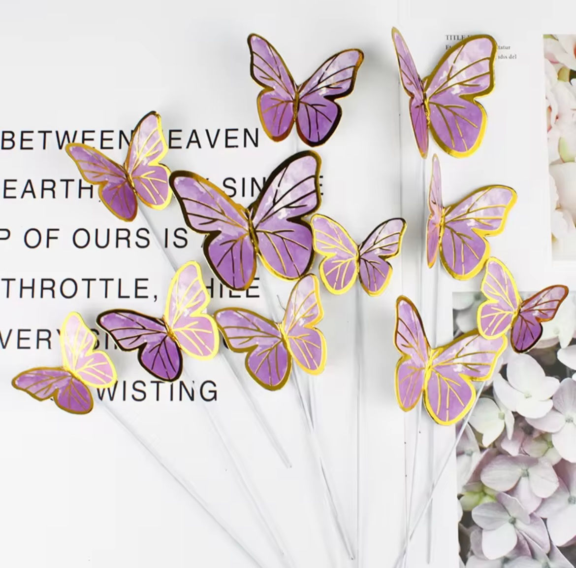 Purple butterfly cake topper for decorating