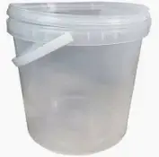 Clear bucket for cake packaging