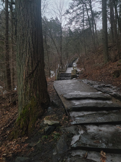 Kent Falls stairway in Kent, CT