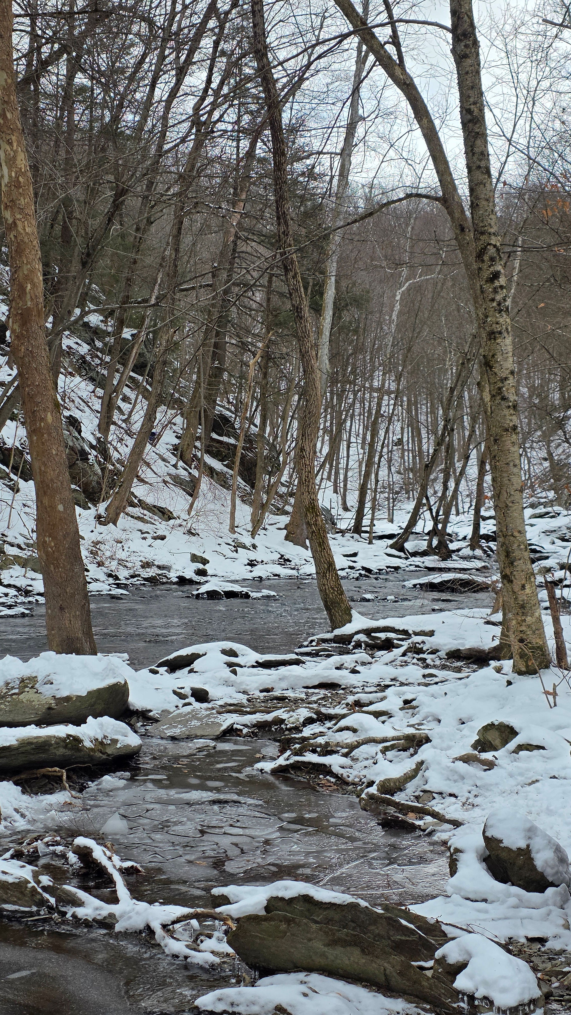 Winter river at High Falls in New York