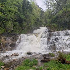 Kent Falls State Park in Kent, Connecticut in the spring with the cascades raging