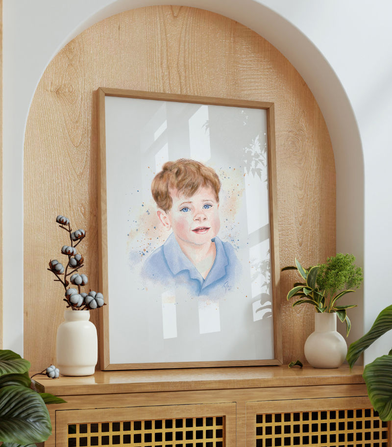 Porträt eines kleinen Jungen: Individueller Kunstdruck von jenartis