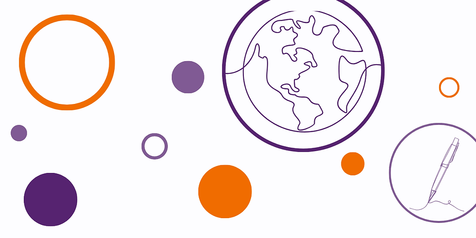 Different sized circles in orange and purple