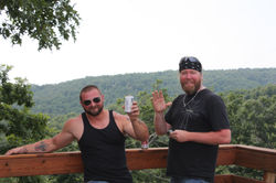 Hanging on the deck  2 Wheels Grill