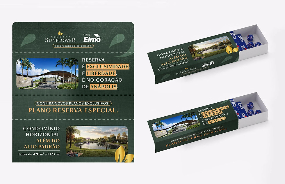 caixa de bis design grafico reserva sunflower