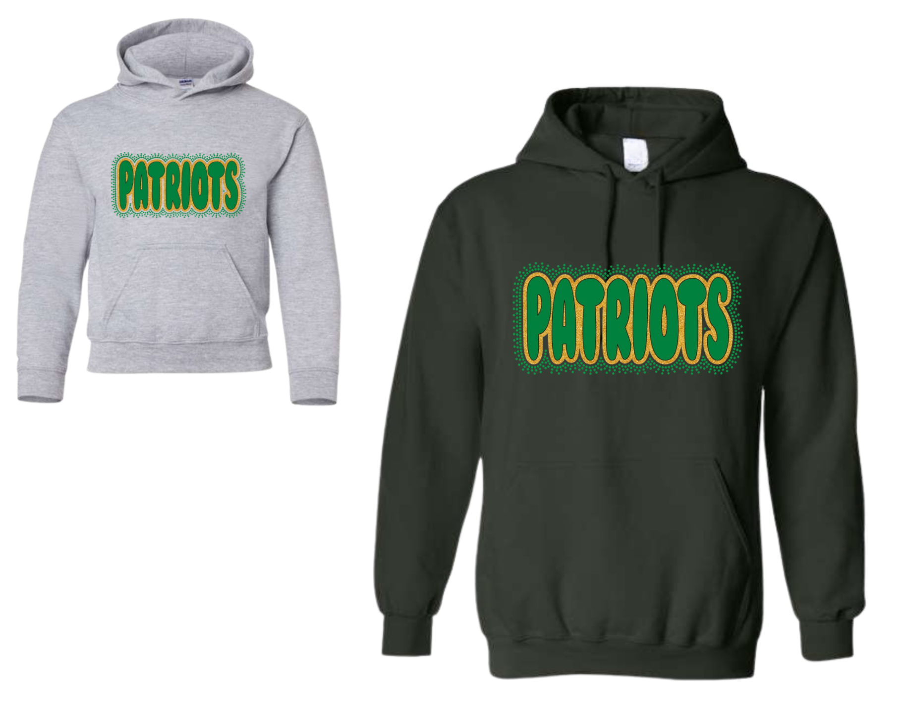 Patriots Puff/Rhinestone Hoodie