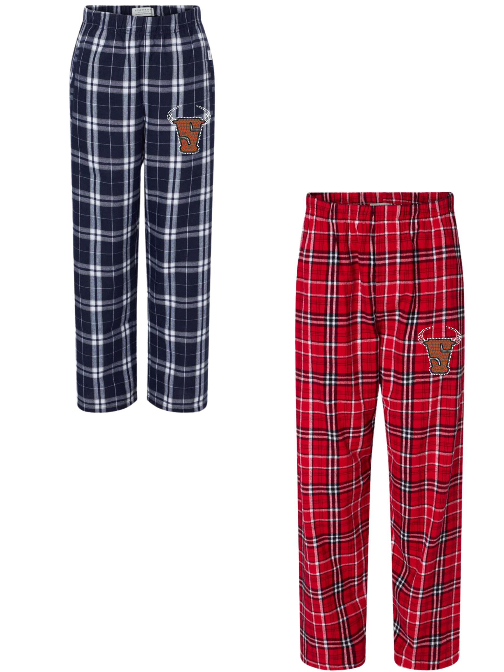 S Bulls Rhinestone Flannel Pants