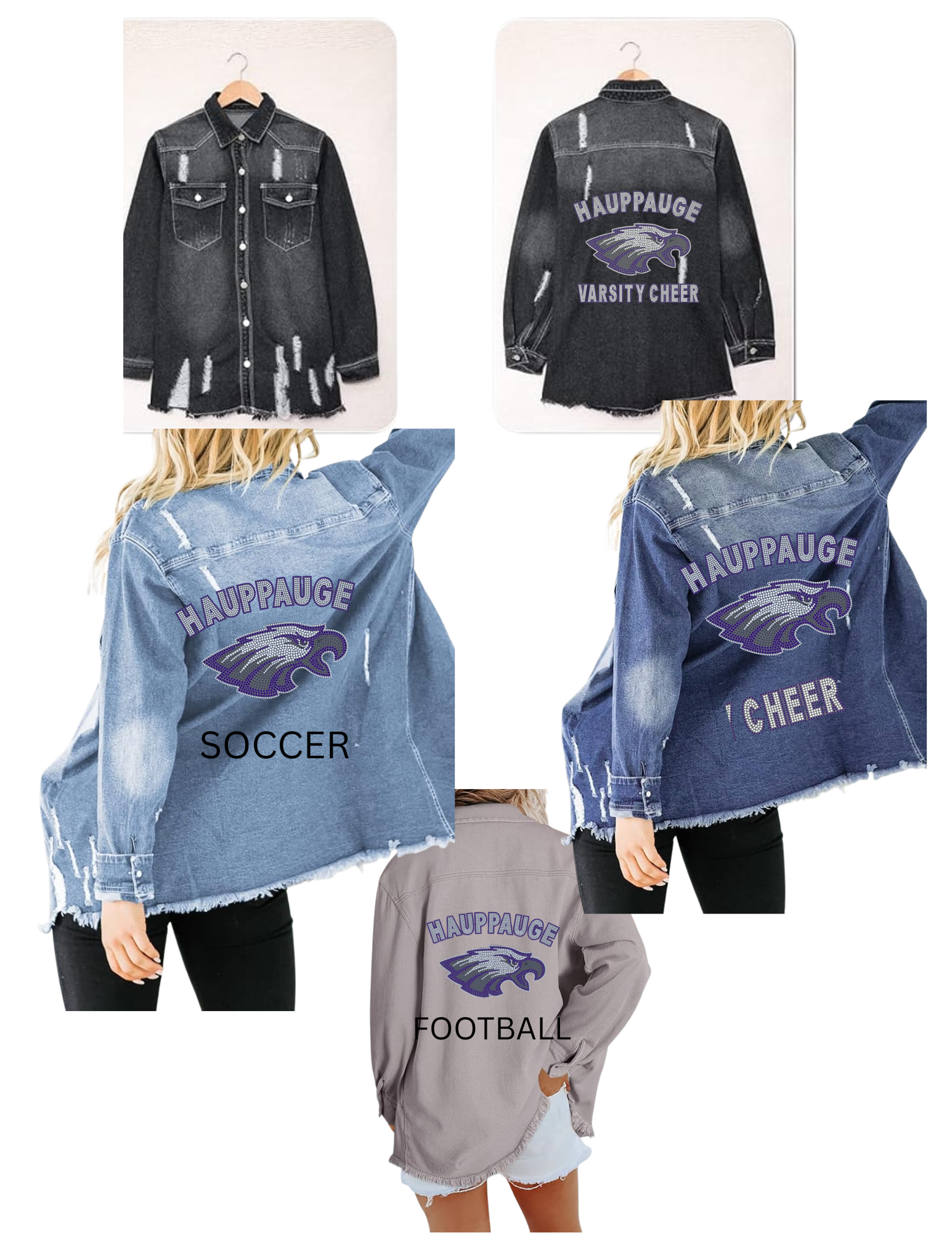 Hauppauge Rhinestone Denim Jacket -CUSTOM SPORT