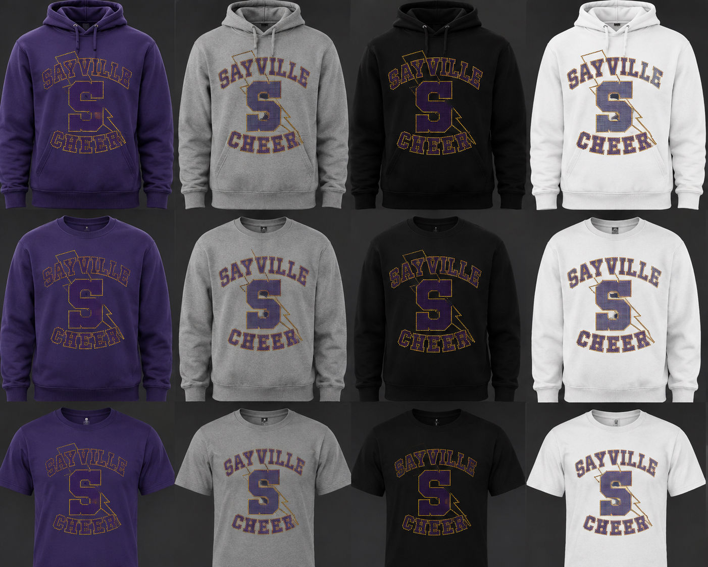 Sayville Bolt Rhinestone Cheer 
