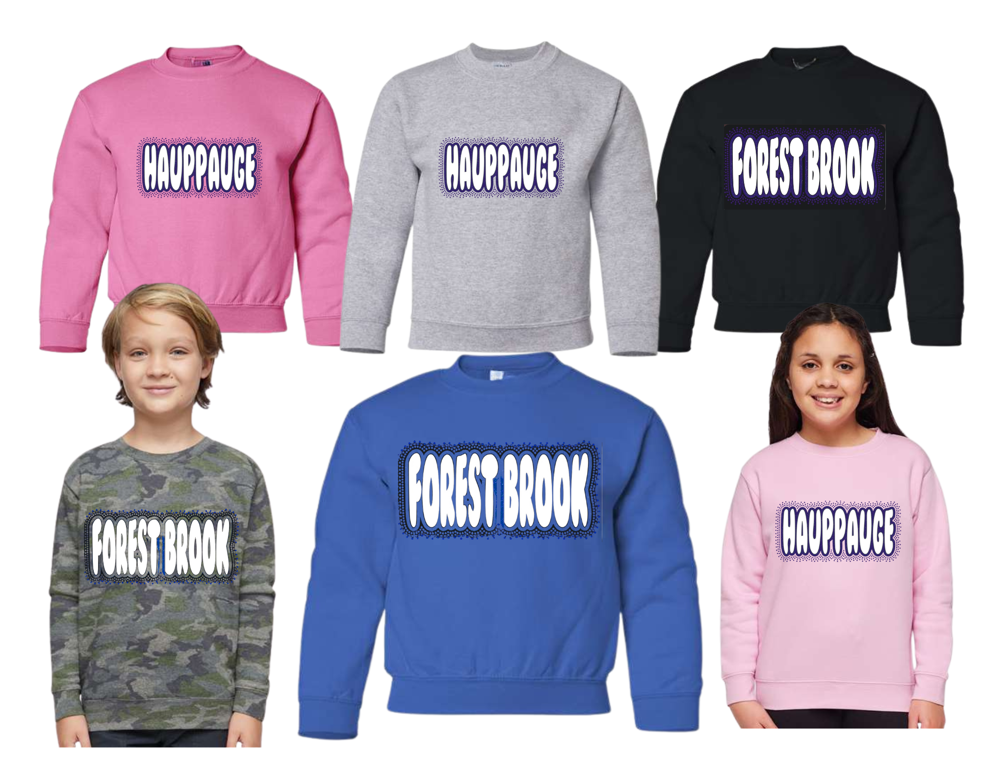 FB/Haupp. Retro Glitter/Puff/Rhinestone Sweatshirt