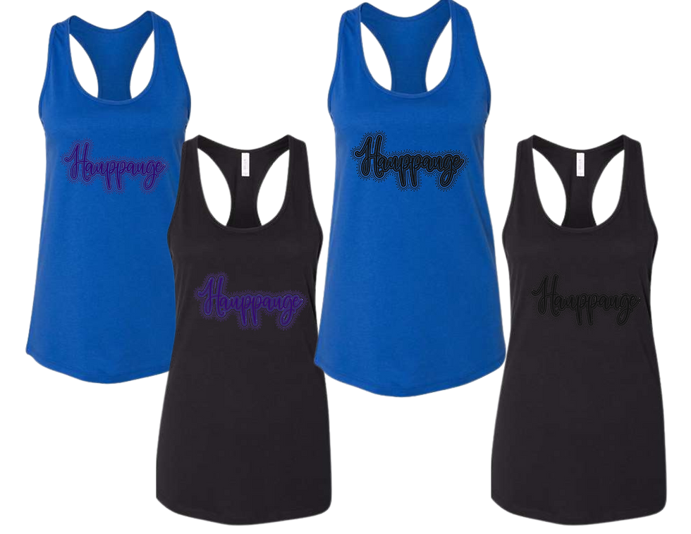 Hauppauge/Pines Bubble Rhinestone Woman Racer Back Tank