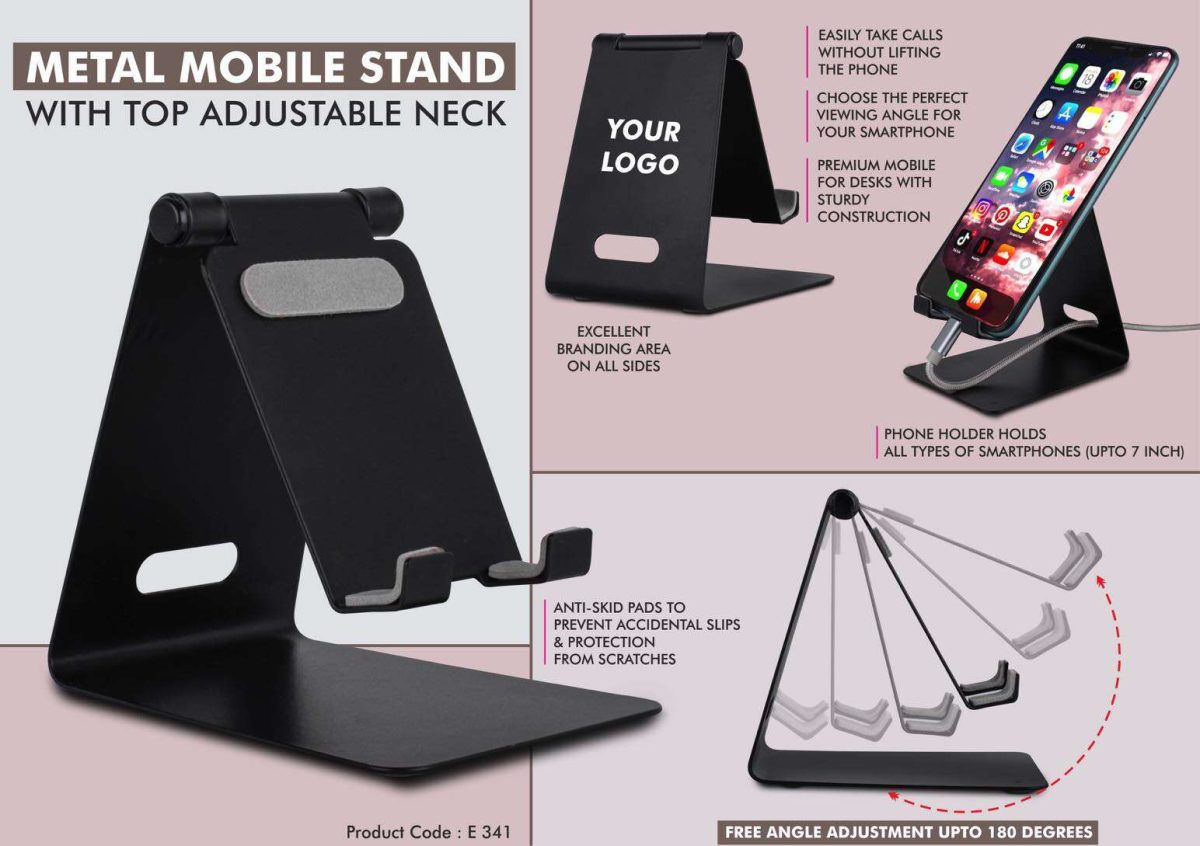 E 341 Metal Mobile Stand with Adjustable Neck