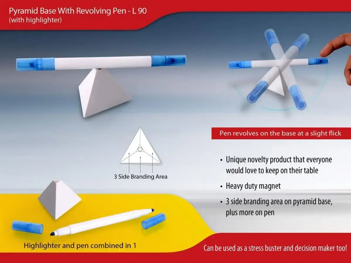 PP- L90 | Pyramid stand with Revolving pen & highlighter