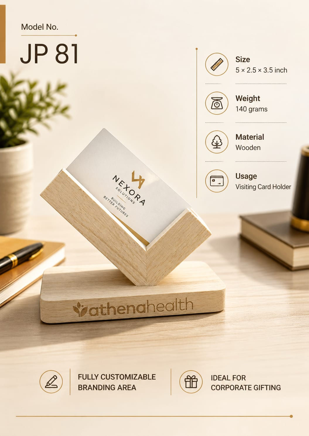 Dual-Purpose Wooden Name Plate (JK700826-JP81)