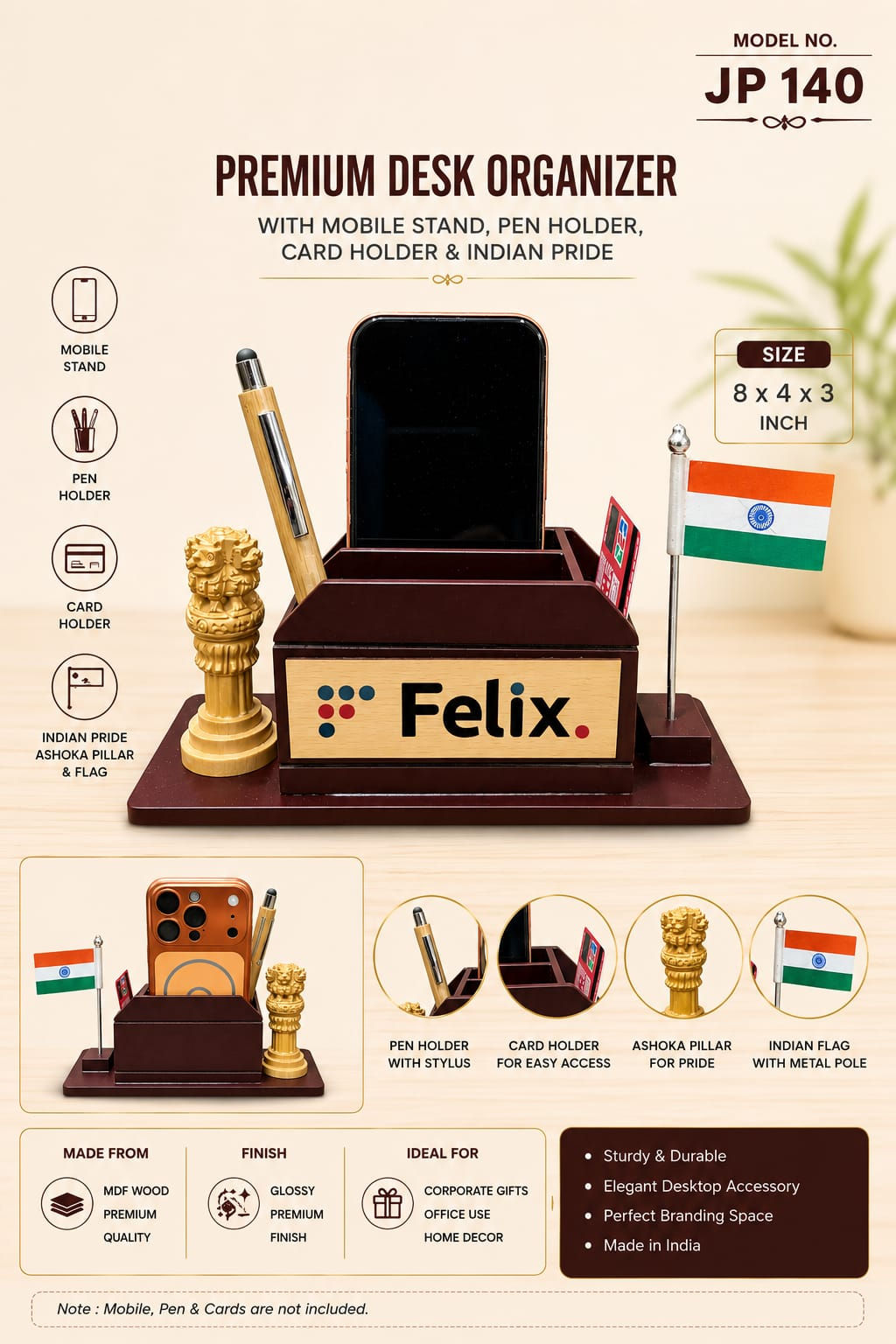 Premium Desk Organizer with Mobile Stand (JK700826-JP140)