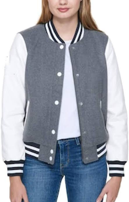 UNISEX HOLLOW TYPOGRAPHIC GREY VARSITY