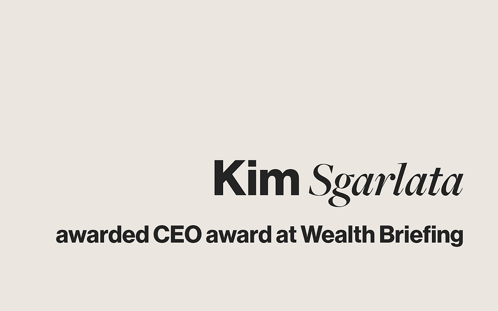 Kim Sgarlata wins Chief Executive Officer category in WealthBriefing European Awards 2025