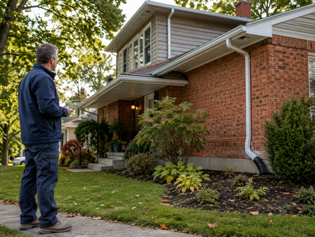 Property risk professional inspecting an Ontario home before fall weather