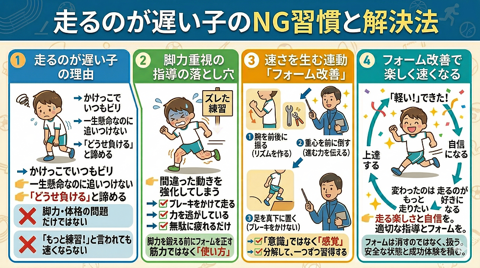 走るのが遅い子のNG習慣