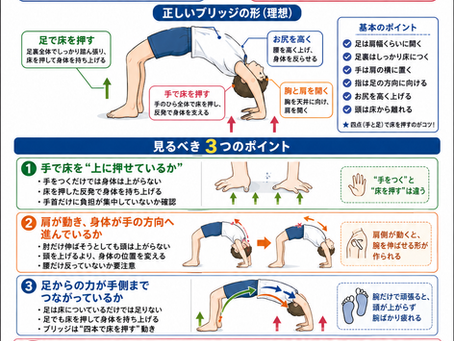 ブリッジで頭が上がらない子の原因｜腕の力より先に見るべき3つのポイント