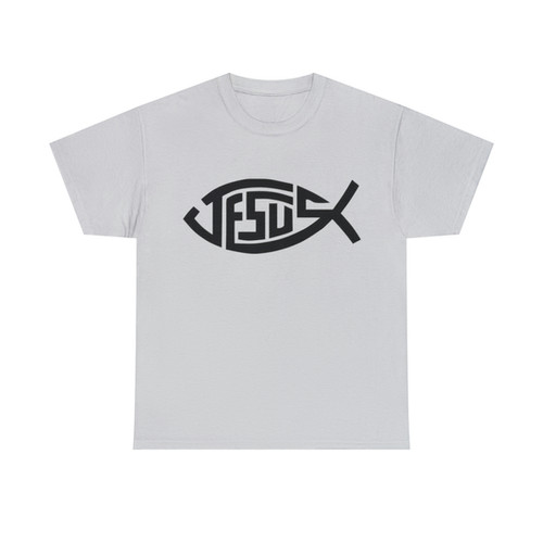 Clique Baits - Jesus - Fish T-Shirt (Black Lettering) - Image 5