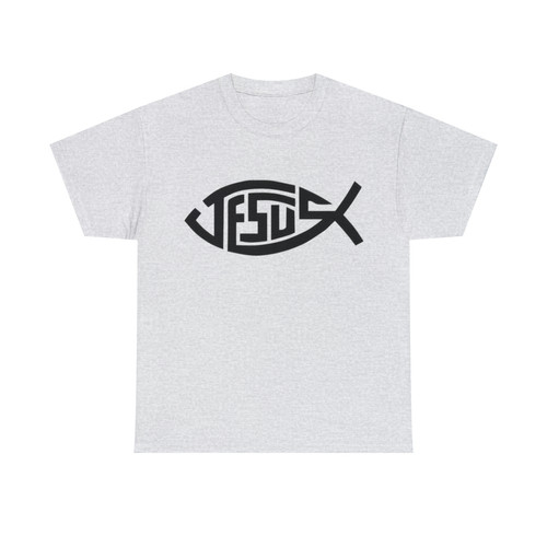 Clique Baits - Jesus - Fish T-Shirt (Black Lettering) - Image 3