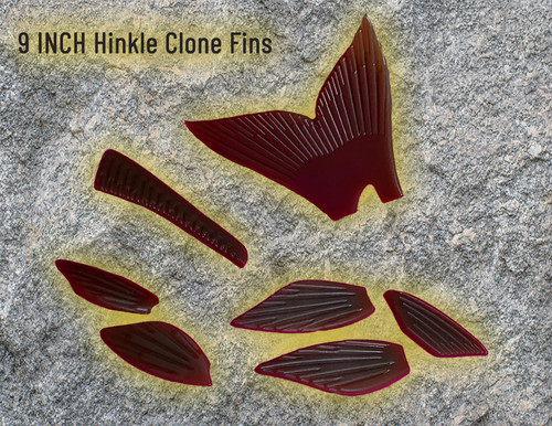 9" HINKLE SHAD CLONE REPLACEMENT FINS SET