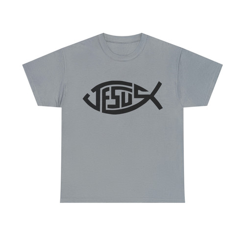 Clique Baits - Jesus - Fish T-Shirt (Black Lettering) - Image 13