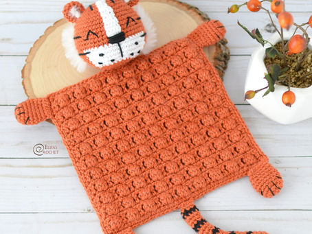 Tiger Security Blanket Free Crochet Pattern