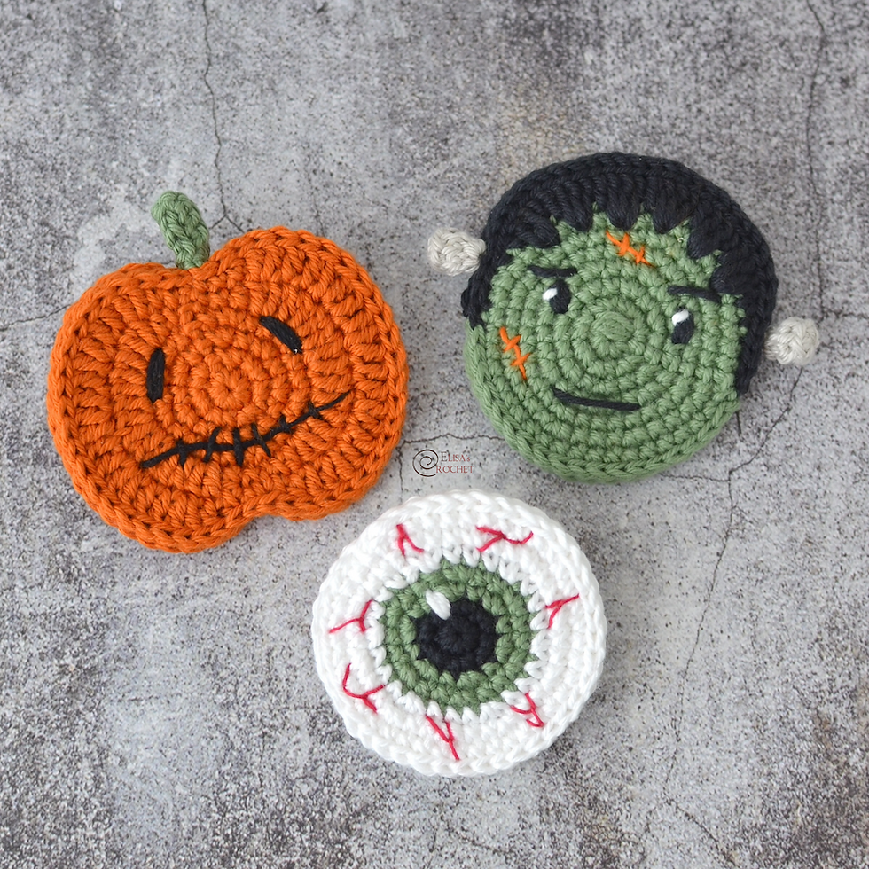 Halloween Brooches Free Crochet Pattern