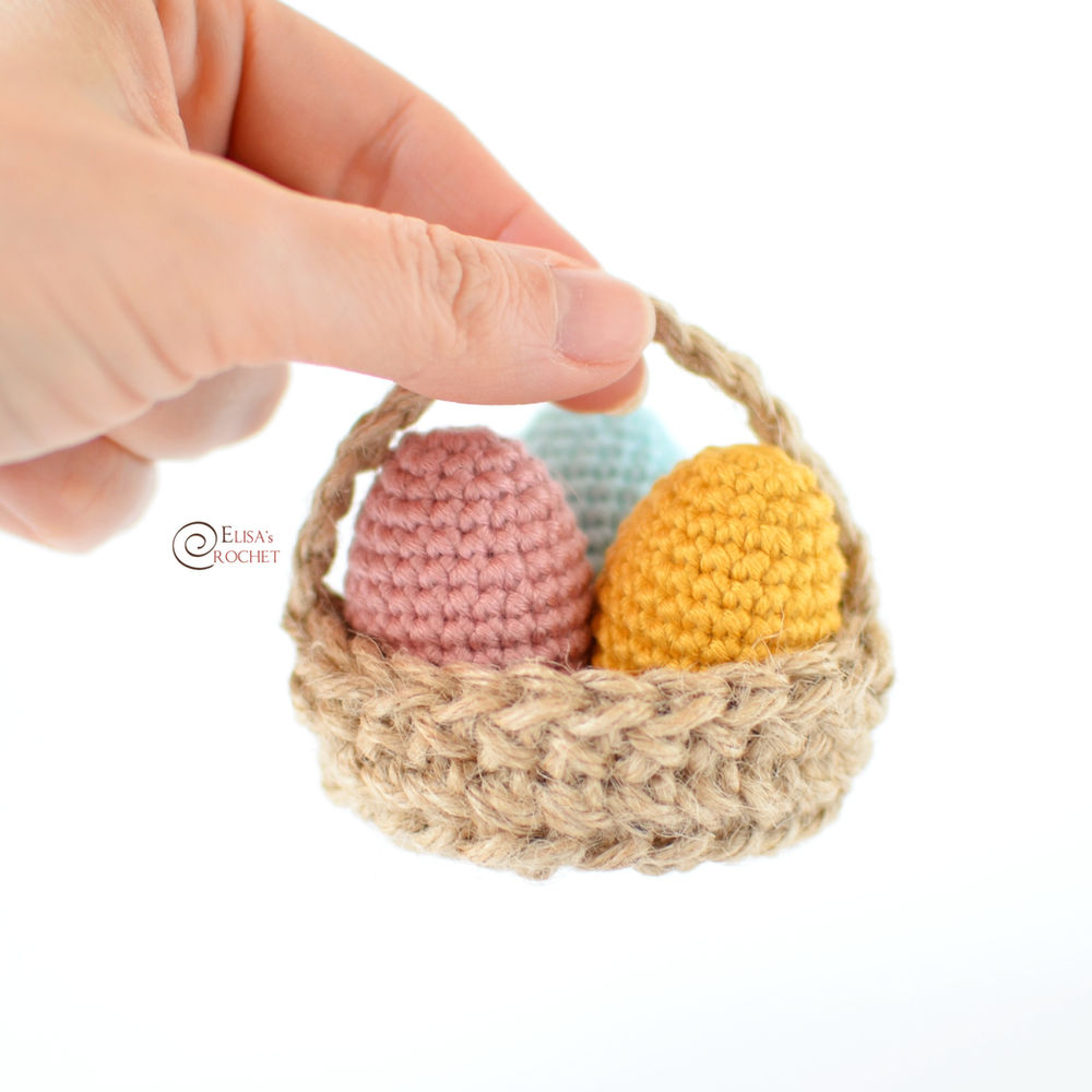 Easter Egg Basket Free Crochet Pattern by Elisa's Crochet