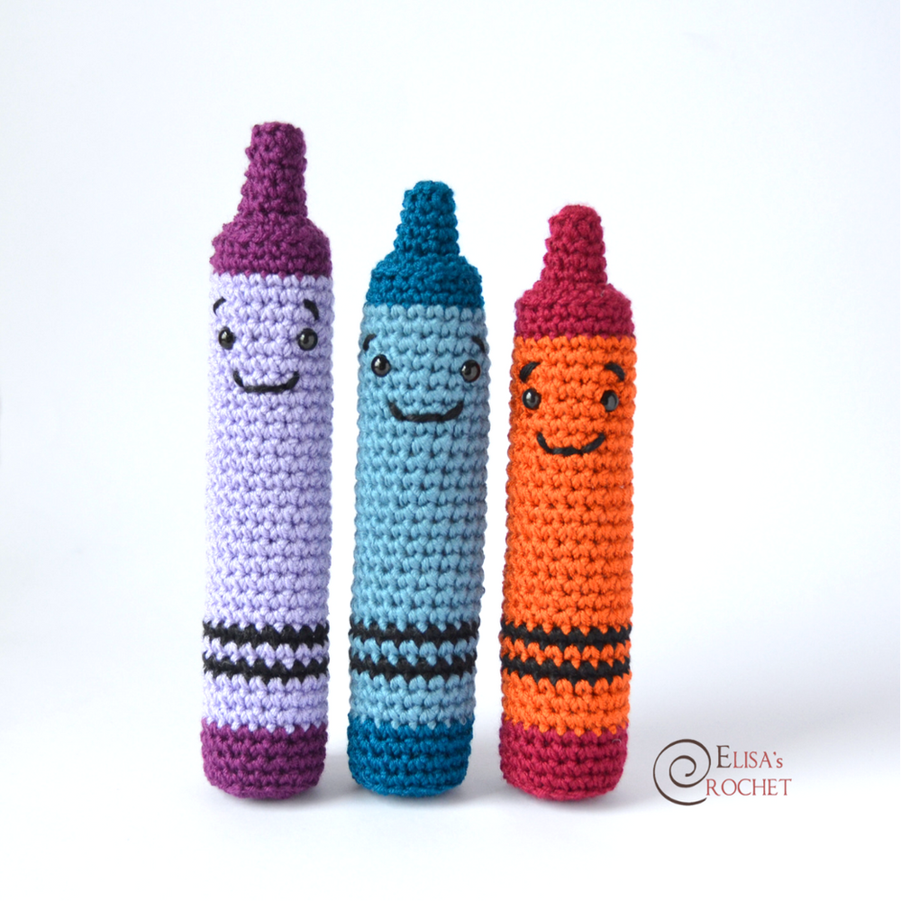 Crayons Free Crochet Pattern by Elisa's Crochet