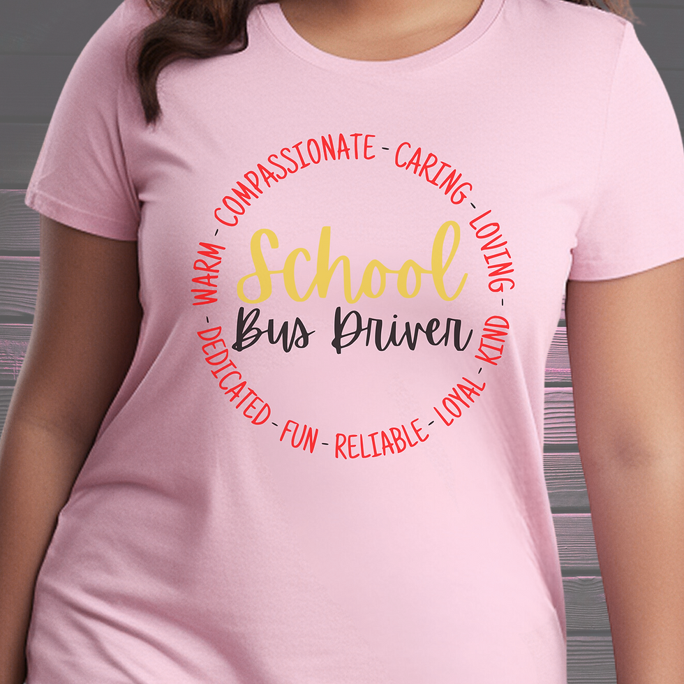 School Bus Driver Adjectives with yellow words T-Shirt