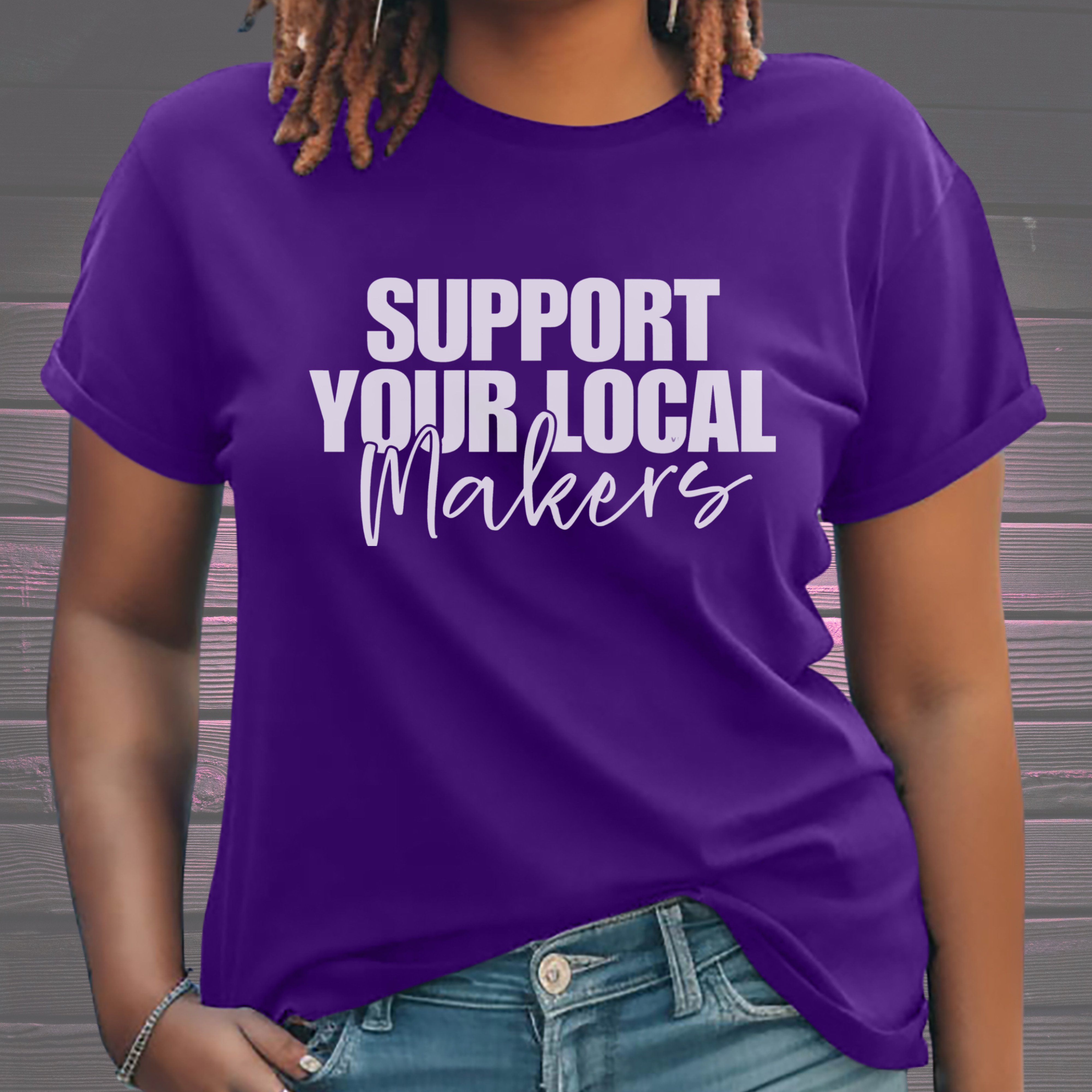 Support Local Makers with white words T-Shirt