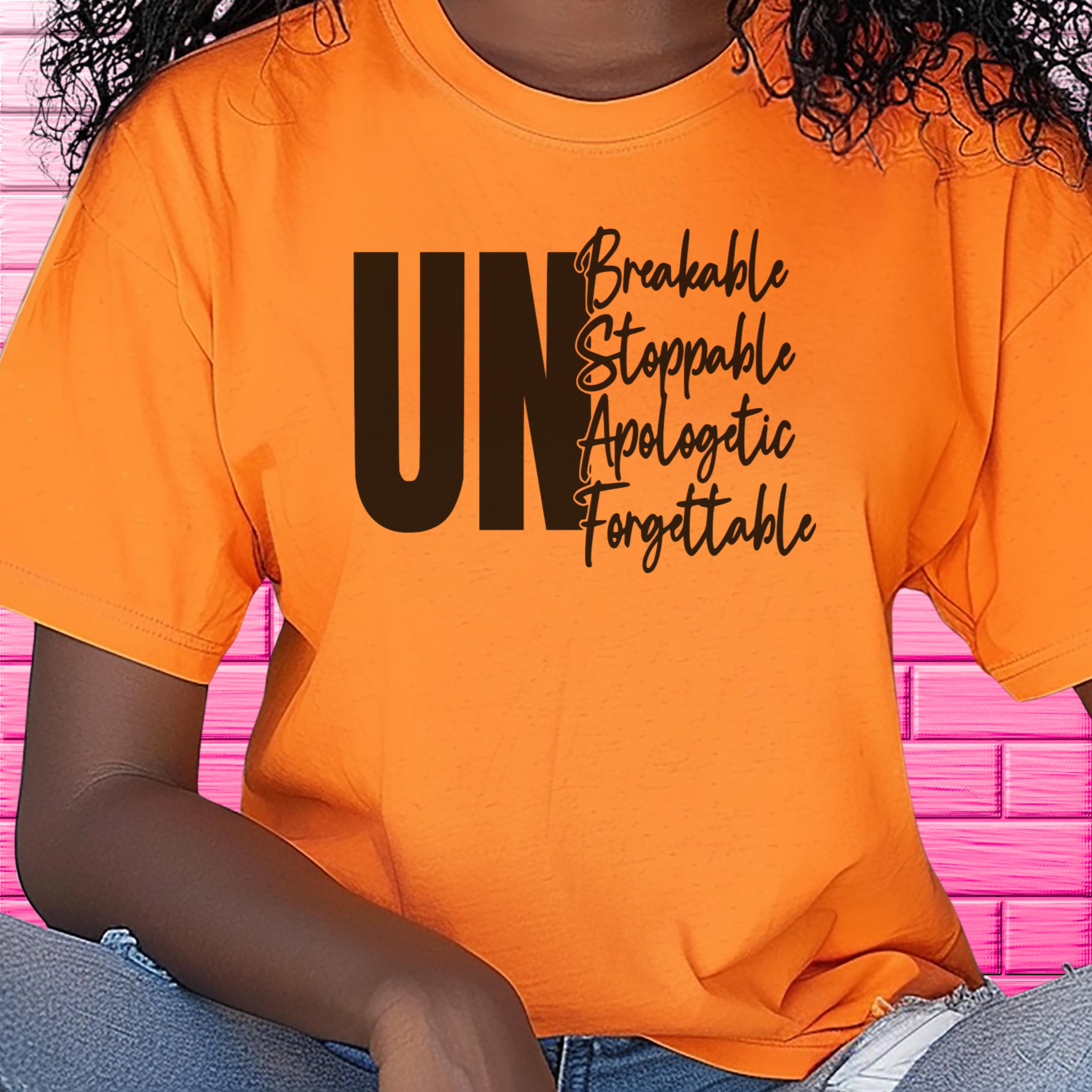 Unbreakable with black words T-Shirt