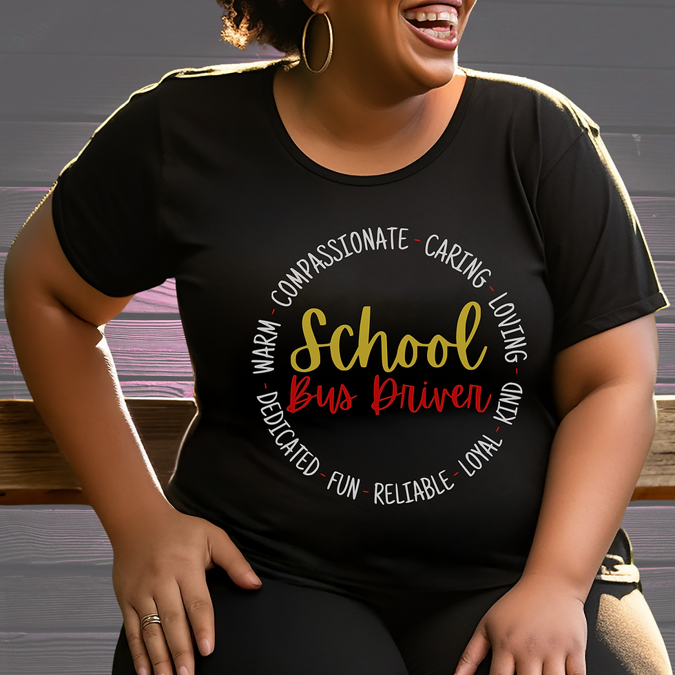 Thumbnail: School Bus Driver Adjectives with red words T-Shirt