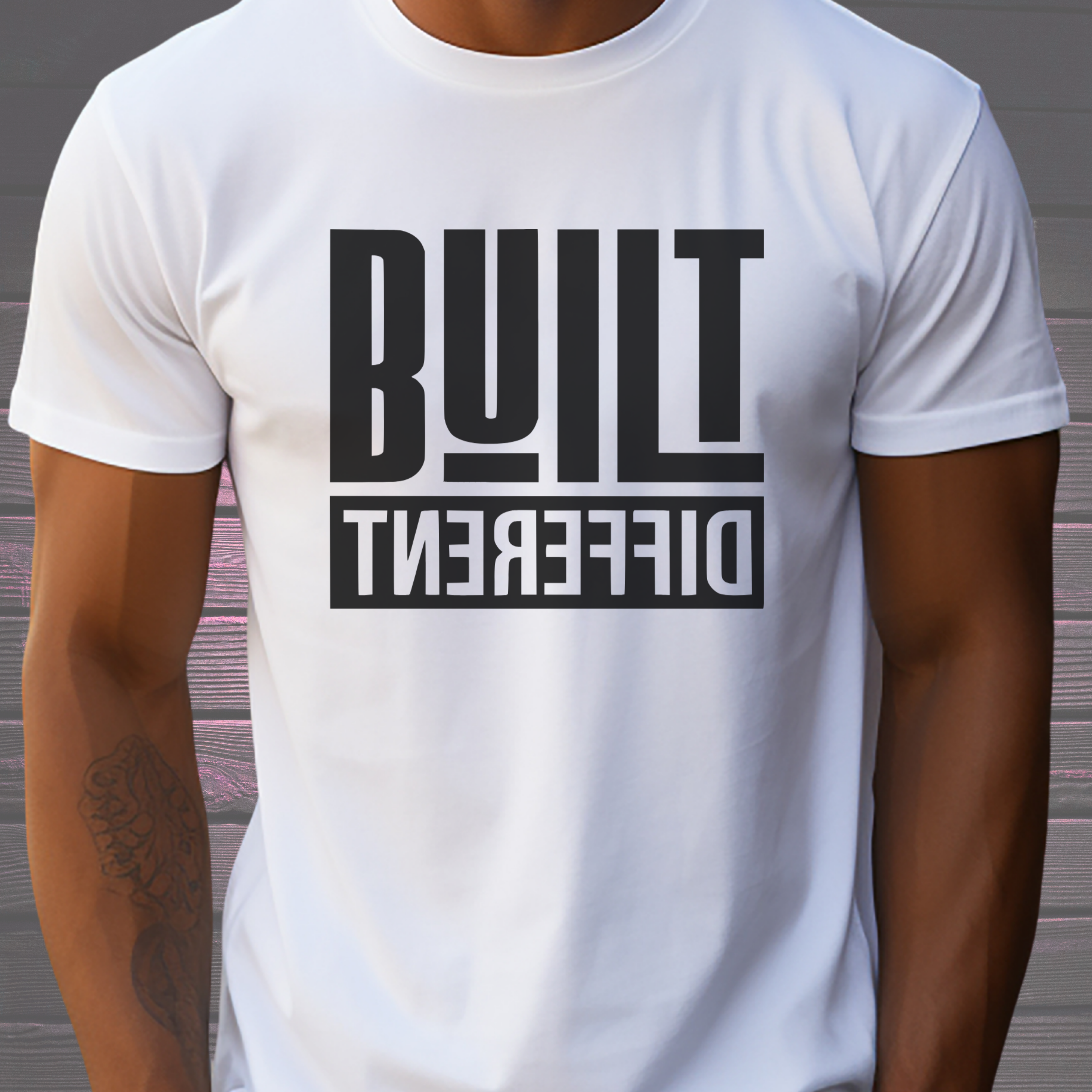 Built Different with black words T-Shirt