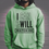 Thumbnail: I can and I will with black words Hoodie or Sweatshirt
